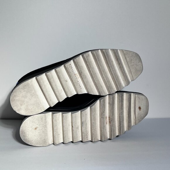 Stella McCartney Sneak Elyse Black Velvet Platform Shoes Sz 38/8 - Picture 10 of 10